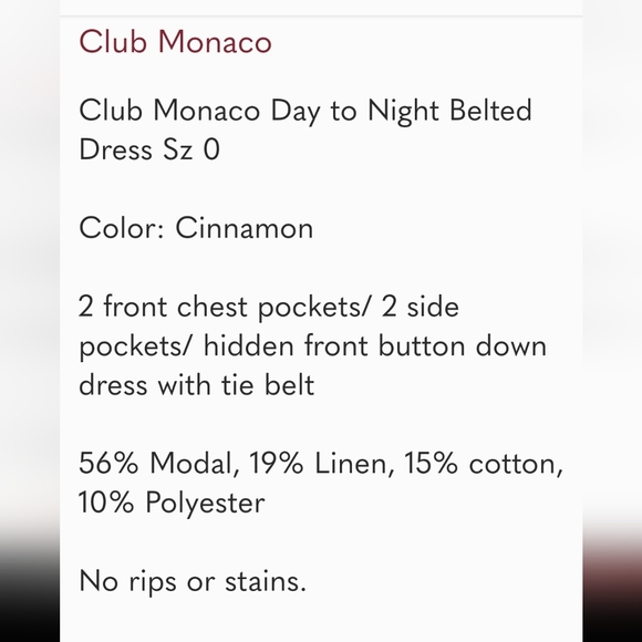 Club Monaco day to night dress - Picture 8 of 8